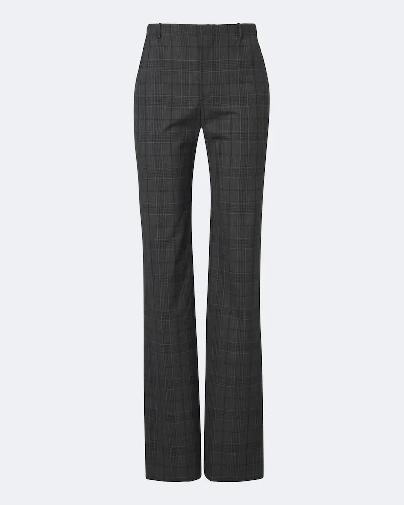 Gucci Pantaloni regular in lana a quadri Grigio