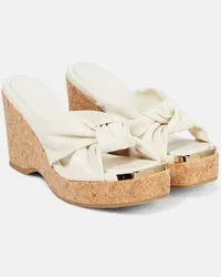 Jimmy Choo Sandali Avenue in pelle con zeppa Bianco