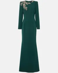 Jenny Packham Abito lungo Angel Eyes con cristalli Verde