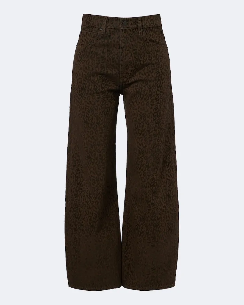 Frame Denim Jeans barrel con stampa leopardata Marrone