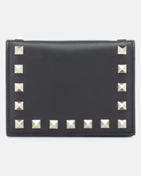 Valentino Garavani Portafoglio Rockstud in pelle Nero