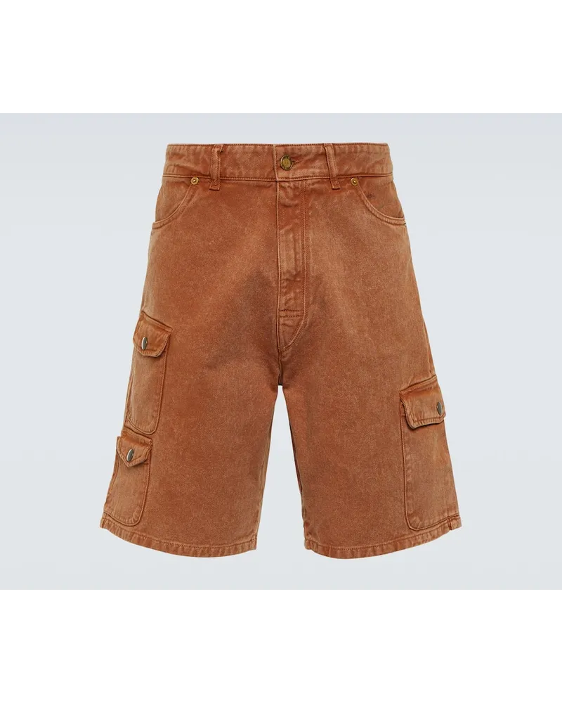 ERL Shorts cargo di jeans Marrone