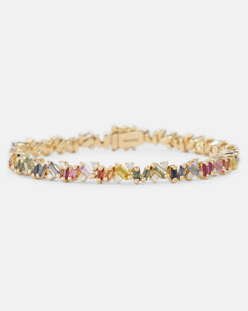 Suzanne Kalan Bracciale Fireworks in oro 18kt con diamanti e zaffiri Oro