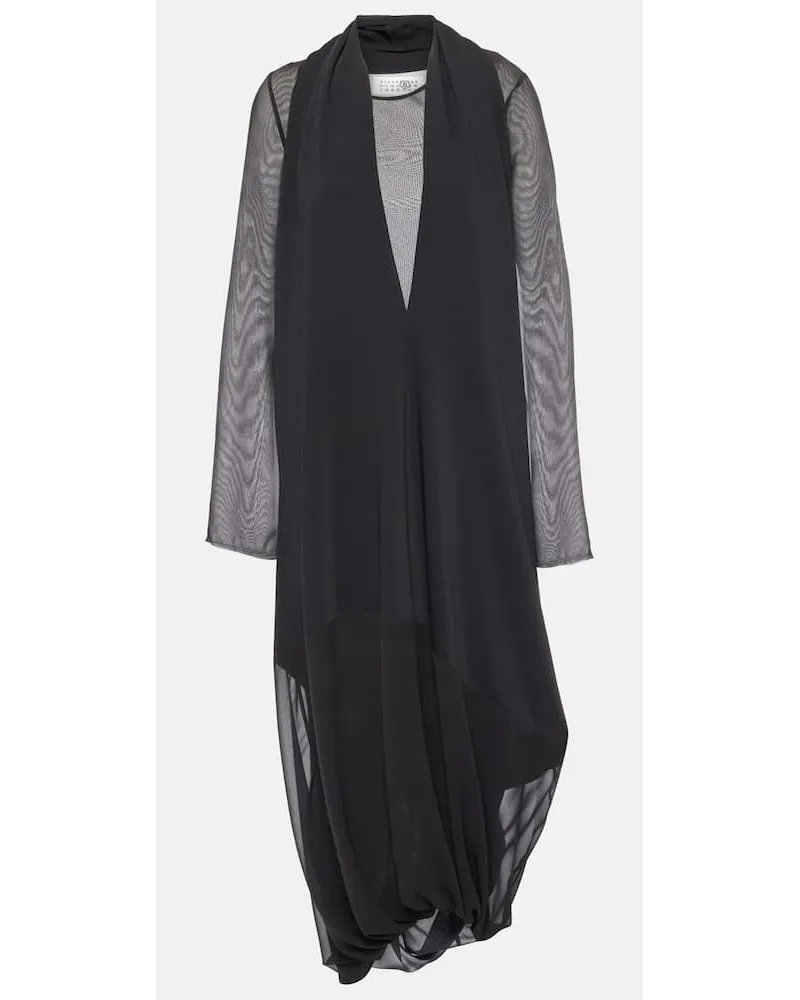 Maison Margiela Abito midi drappeggiato Nero