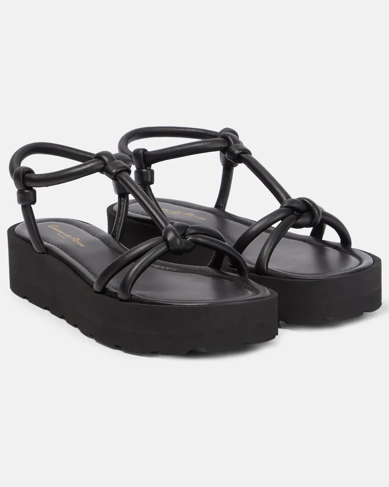Gianvito Rossi Sandali in pelle con platform Nero