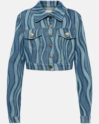 Area Giacca cropped Sunray di jeans con stampa Blu