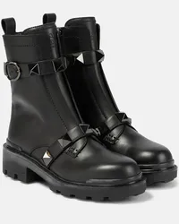 Valentino Garavani Anfibi Roman Stud 40 in pelle Nero