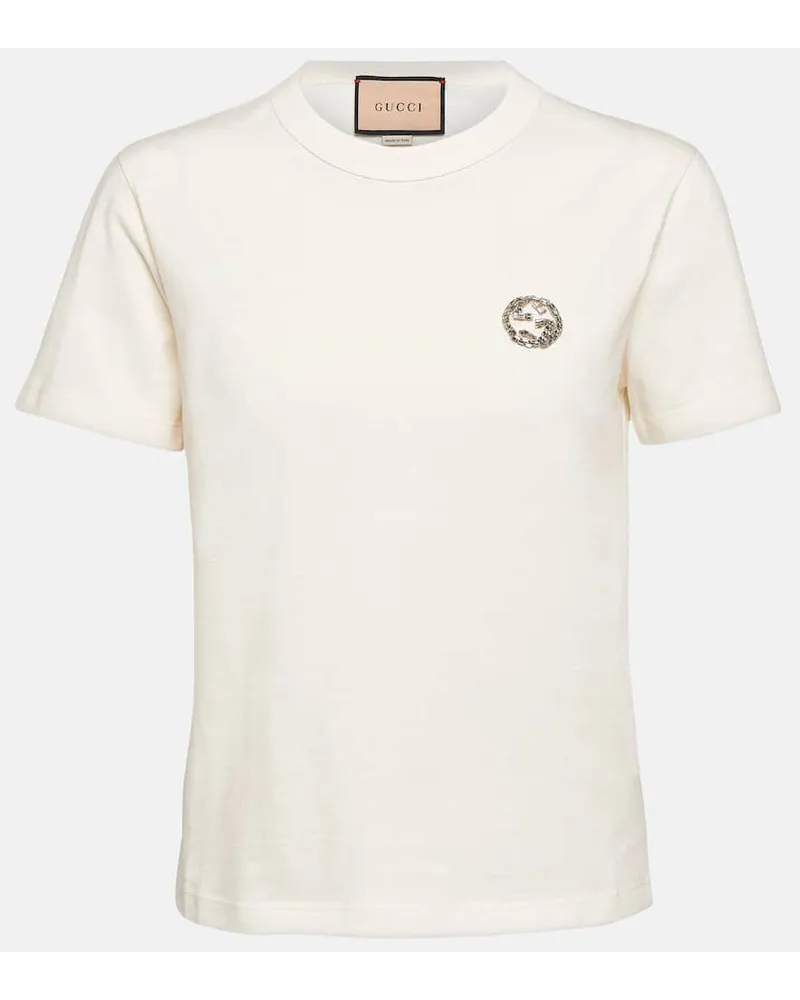 Gucci T-shirt in jersey di cotone Bianco