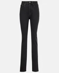 Saint Laurent Jeans slim a vita alta Nero