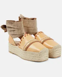 Ulla Johnson Espadrillas in pelle con platform Marrone