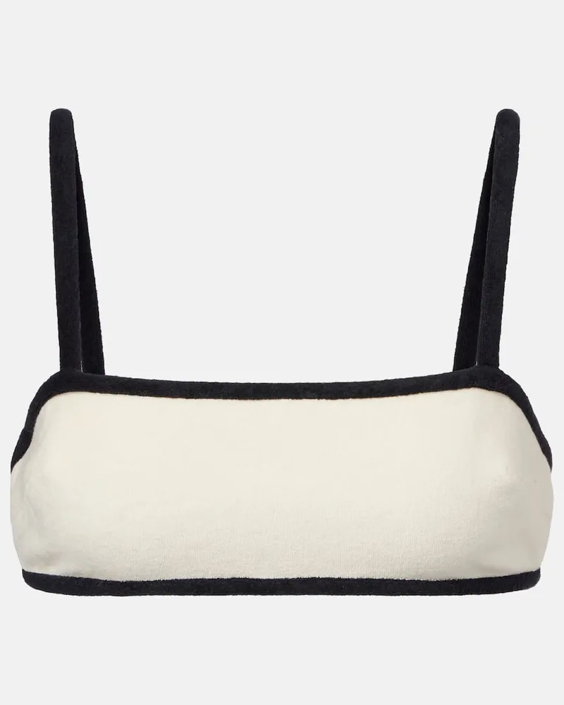 Adriana Degreas Top bikini in spugna di misto cotone Bianco