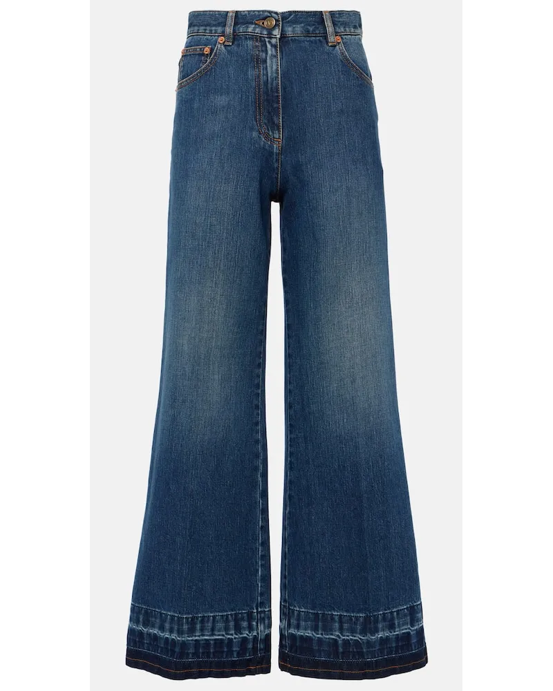 Valentino Garavani Jeans flared a vita alta Blu