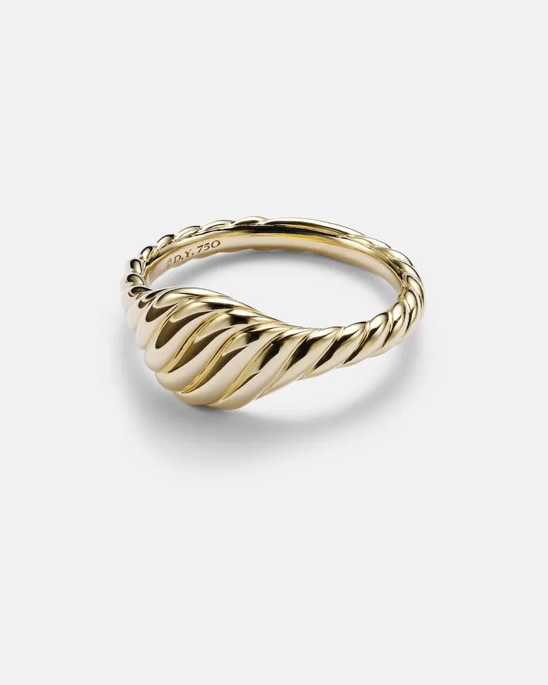 David Yurman Anello per mignolo Sculpted Cable in oro 18kt Oro