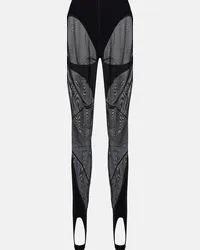 Wolford x Mugler - Leggings modellanti Flock con staffe Nero