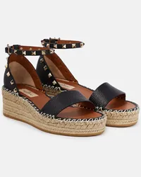 Valentino Garavani Sandali espadrillas Rockstud in pelle Beige