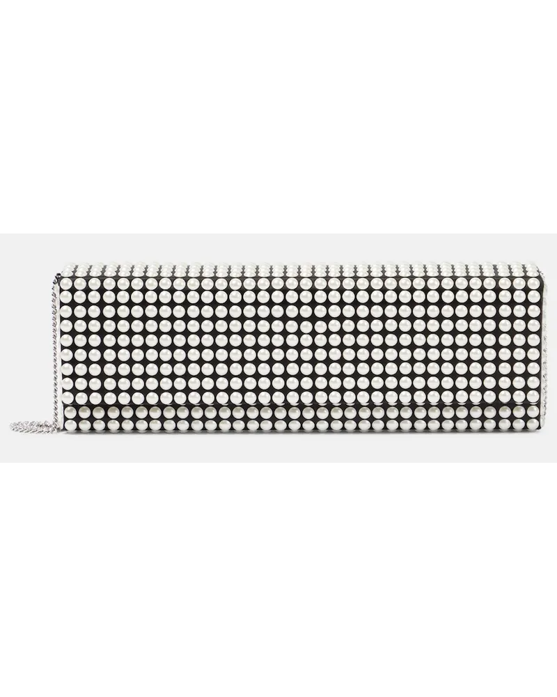 Amina Muaddi Clutch Amini Paloma con perle bijoux Neutro