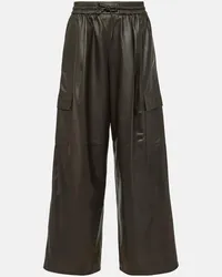 Yves Salomon Pantaloni cargo in pelle Marrone