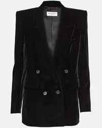 Saint Laurent Blazer doppiopetto in velluto Nero