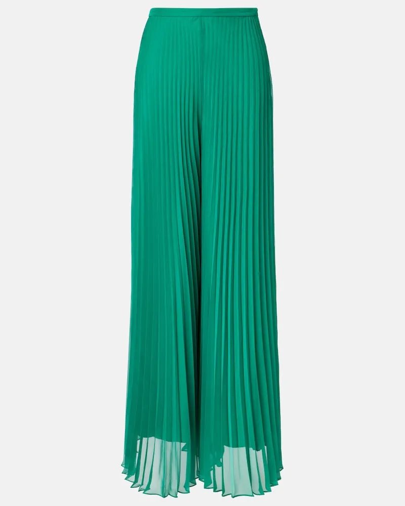 Max Mara Pantaloni Grembo a gamba larga plissÃ Verde
