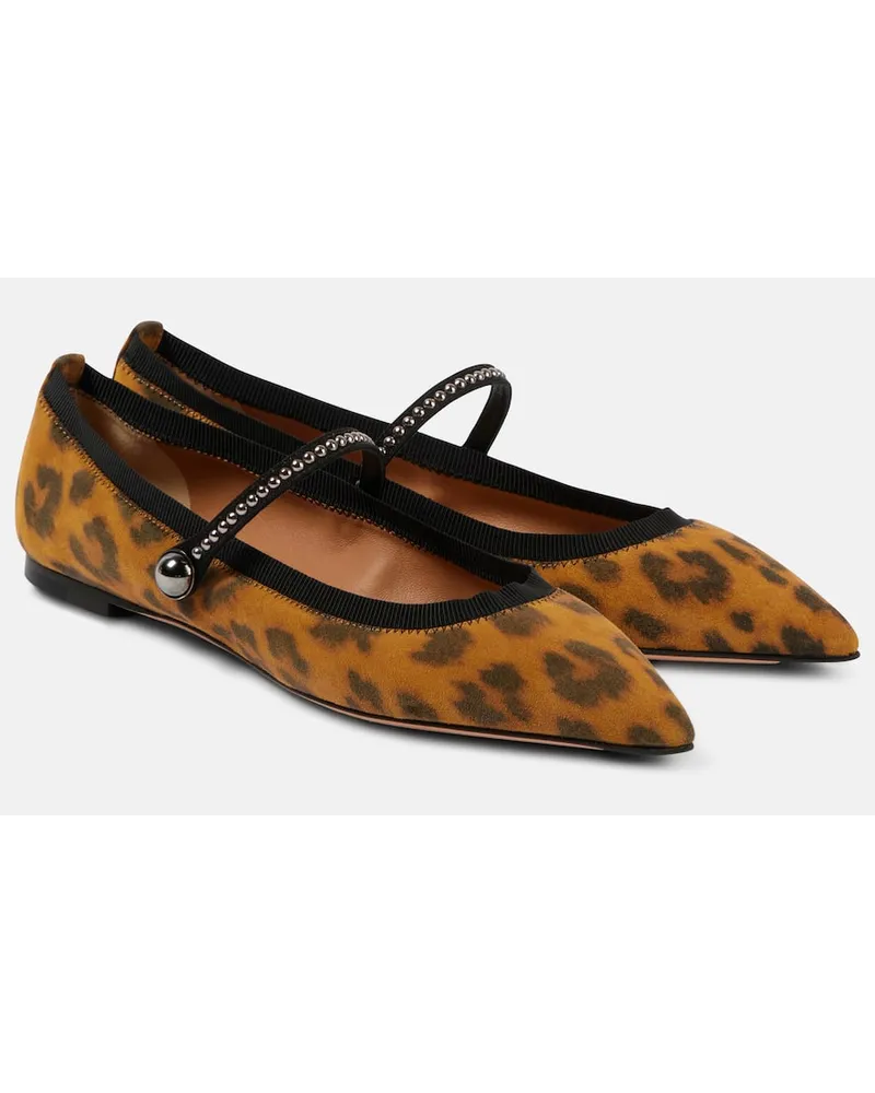 Aquazzura Ballerine Romy in suede con stampa Arancione