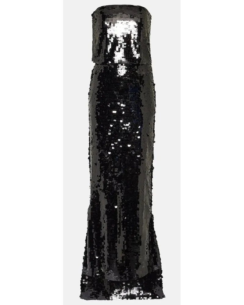 EMILIA WICKSTEAD Abito lungo con paillettes Nero