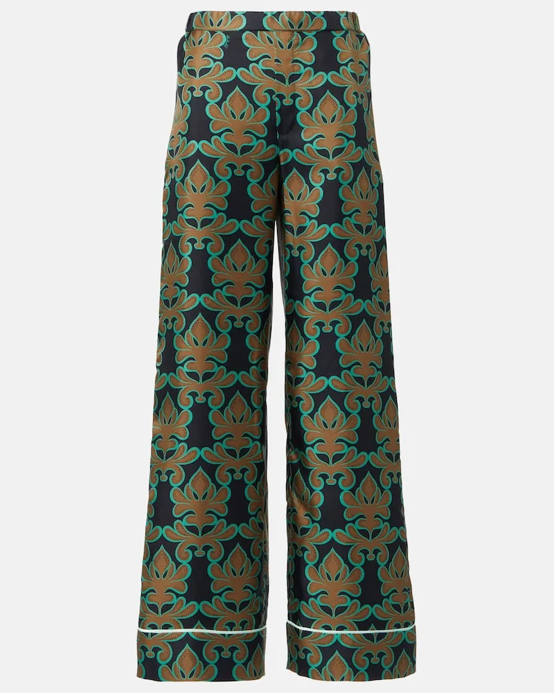La DoubleJ Pantaloni pigiama Herald in seta Verde