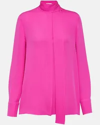 Valentino Garavani Blusa in georgette di seta Rosa