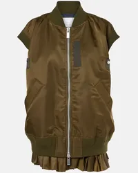 Sacai Gilet in twill Verde