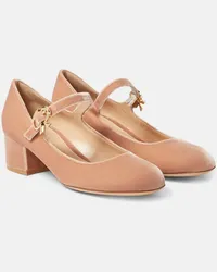 Gianvito Rossi Pumps Mary Ribbon 45 in velluto Rosa