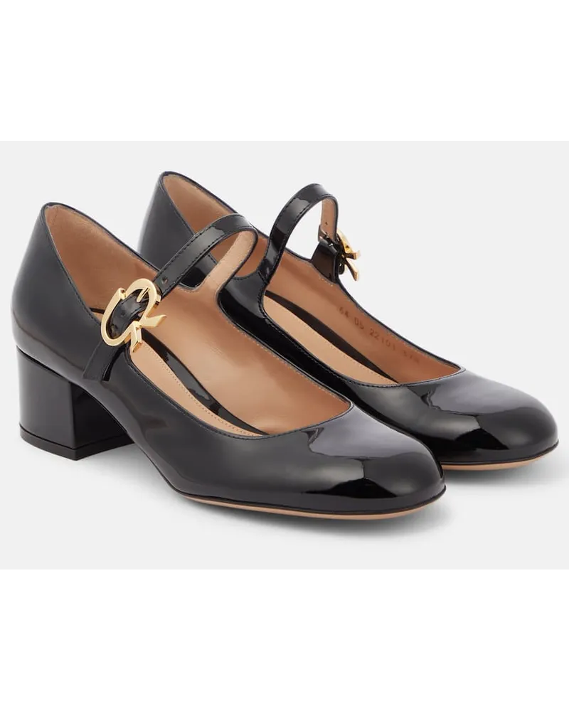 Gianvito Rossi Pumps Mary Ribbon in vernice Nero