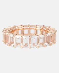 SHAY Anello in oro rosa 18kt con topazi Bianco