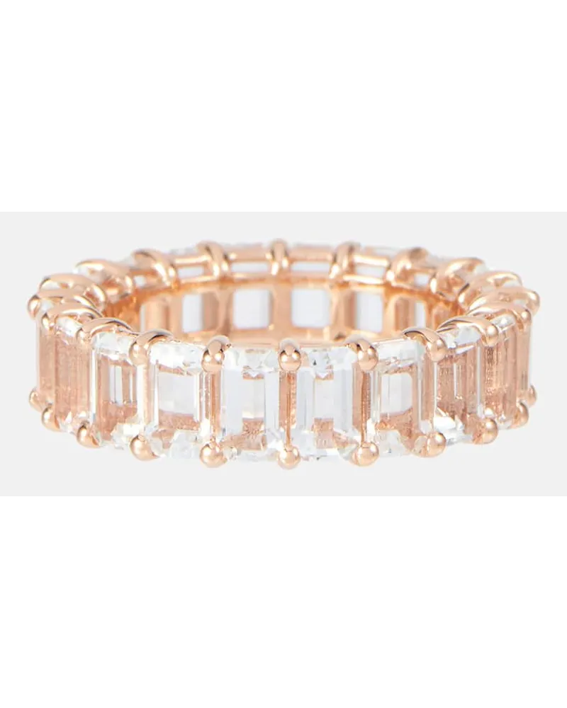 SHAY Anello in oro rosa 18kt con topazi Bianco