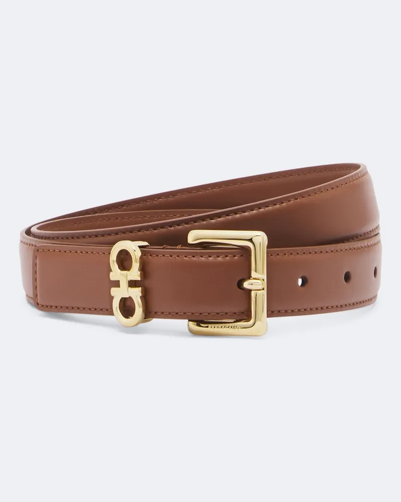 Ferragamo Cintura Gancini in pelle Marrone