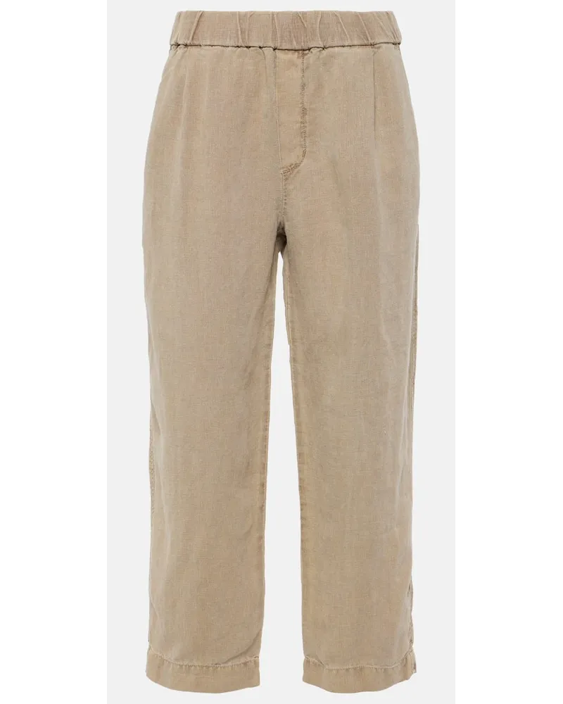 Velvet Pantaloni regular Jessie in lino Marrone