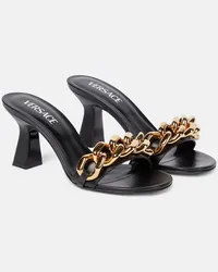 Versace Sandali Medusa Chain in nappa Nero