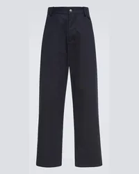 Bottega Veneta Pantaloni regular in twill di cotone Blu