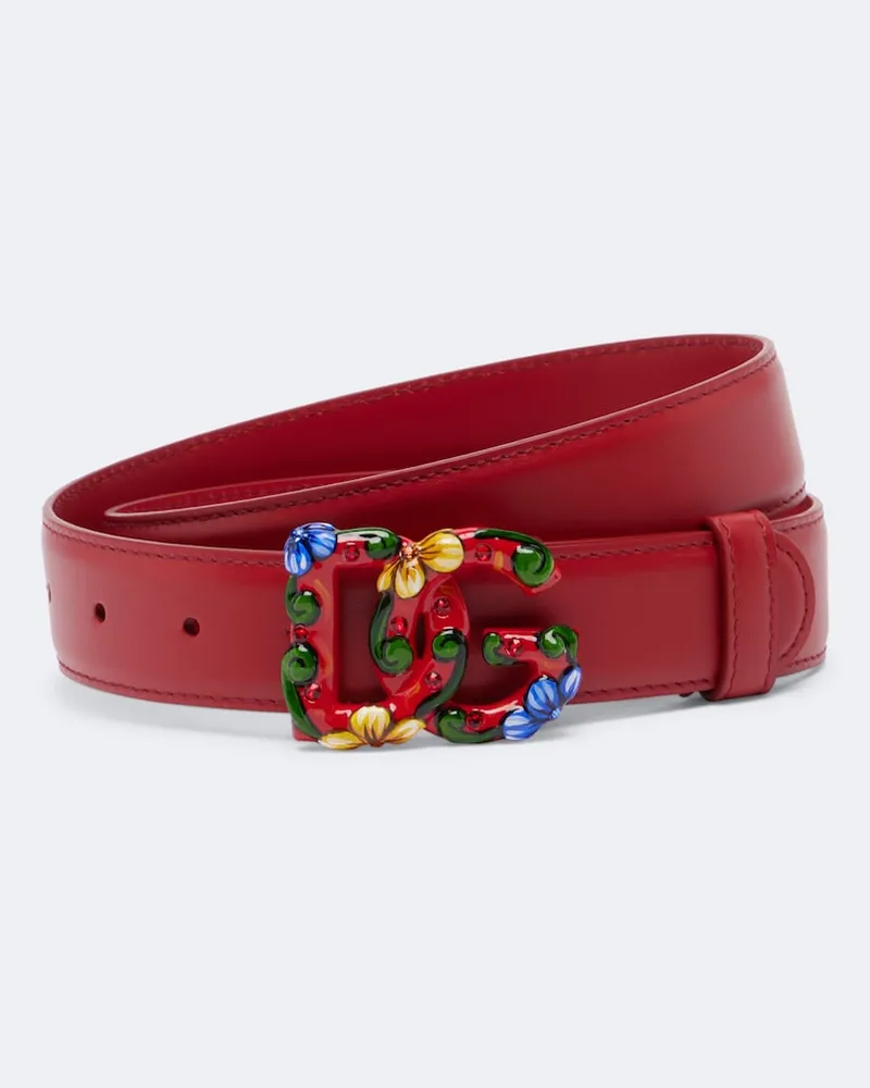 Dolce & Gabbana Cintura DG in pelle Rosso