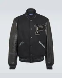 Ralph Lauren Giacca varsity in misto lana con pelle Nero