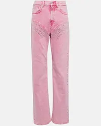 Y/PROJECT Jeans a gamba larga con cristalli Rosa