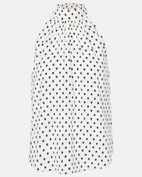 Veronica Beard Top Kovi in misto seta a pois Blu