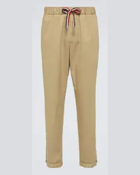 Moncler Pantaloni in misto cotone Beige