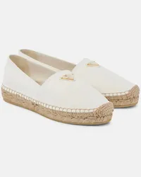 Prada Espadrillas in pelle con logo Bianco