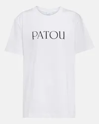 Patou T-shirt in jersey di cotone con logo Bianco