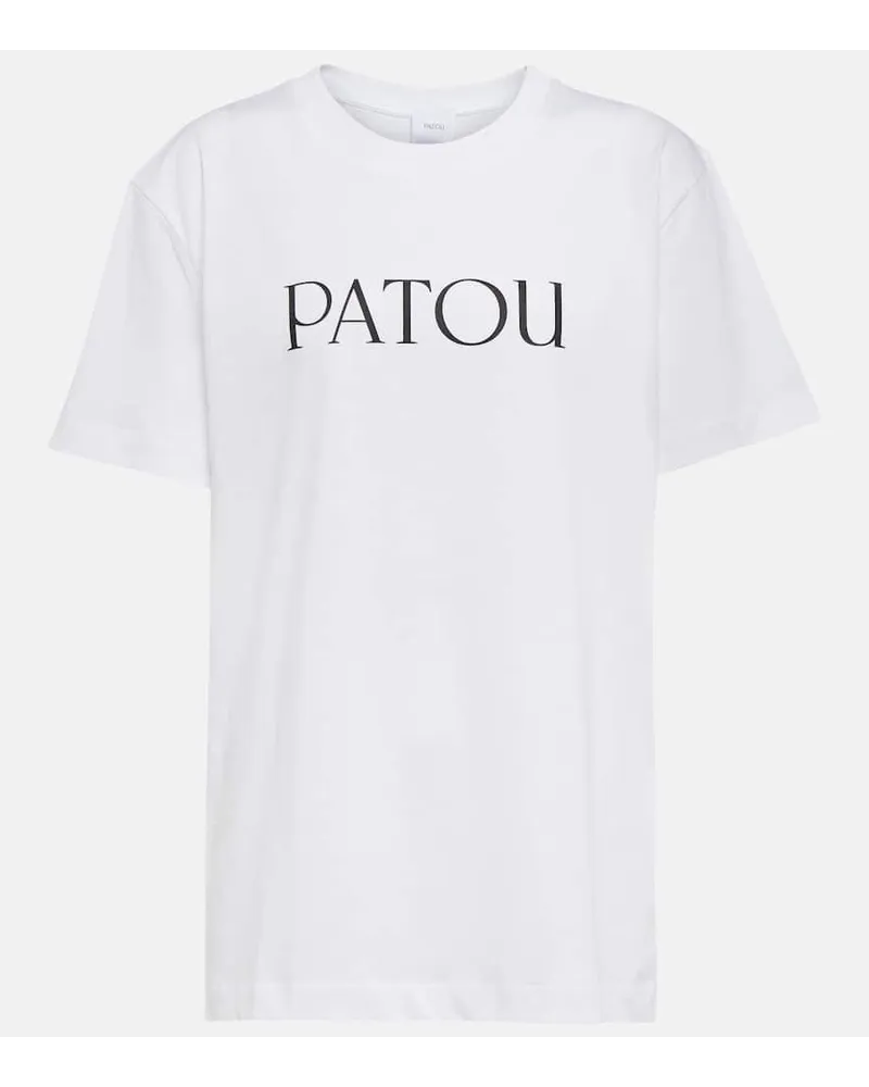 Patou T-shirt in jersey di cotone con logo Bianco