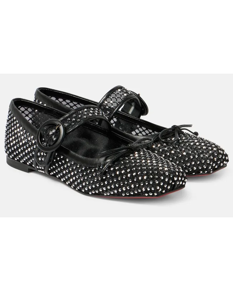 Christian Louboutin Ballerine Mamastrapitina in mesh Nero