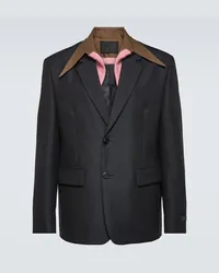 Prada Blazer da abito in lana e mohair Nero