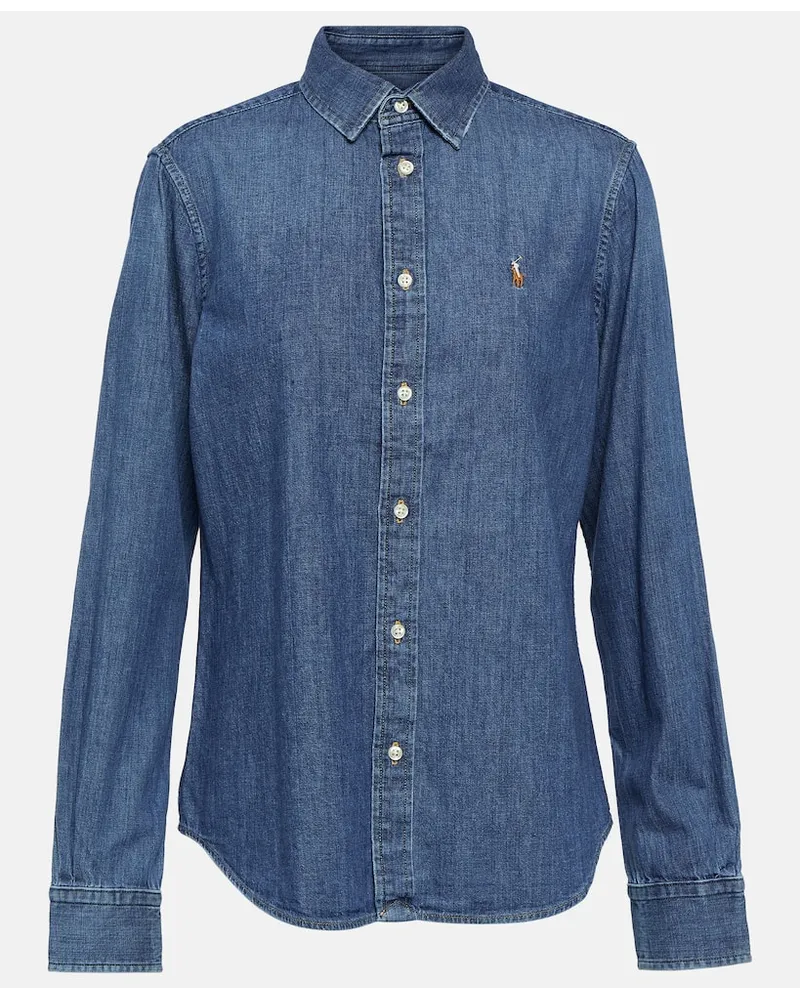Ralph Lauren Camicia di jeans con ricamo Blu