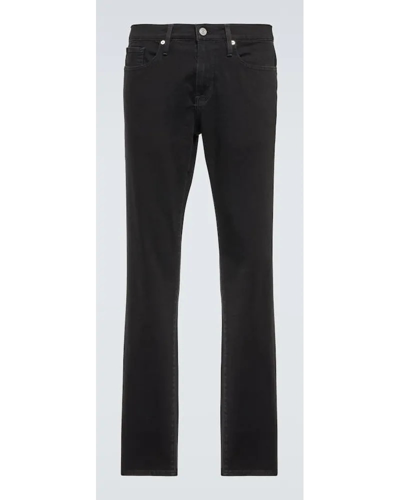 Frame Denim Jeans slim L'Homme a vita media Nero