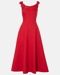 Valentino Garavani Abito midi in Crepe Couture con applicazioni Rosso