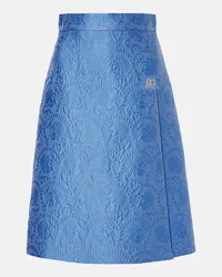 Dolce & Gabbana Gonna midi in jacquard di misto cotone Blu